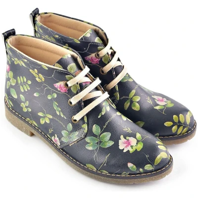 Afbeelding van GOBY Midnight Garden Enkel Laarzen Handmade Vegan Damesboots Maat 38