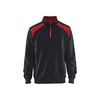 Afbeelding van Blaklader Sweater Halve Rits 3 353 ZWART/ROOD MT L