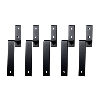 Afbeelding van Wandsteunen voor Dubbele Schuifdeur Rails Zwart Set 5 stuks