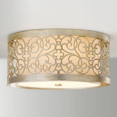Afbeelding van Landelijke Plafondlamp Steady Lighting Metaal Landelijk E27 L: Cm Voor Binnen Woonkamer Eetkamer Zilver