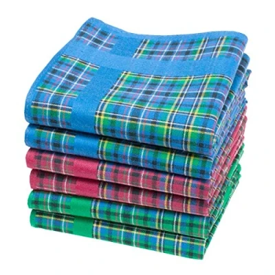 Afbeelding van Merrysquare Zakdoeken van Schotse stof Model Glencoe Groot formaat 40cm 6 stuks 100% Katoen