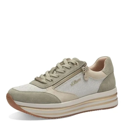 Afbeelding van s.Oliver Dames 5 23649 42 Sneaker, Green Comb, 39 EU, EU