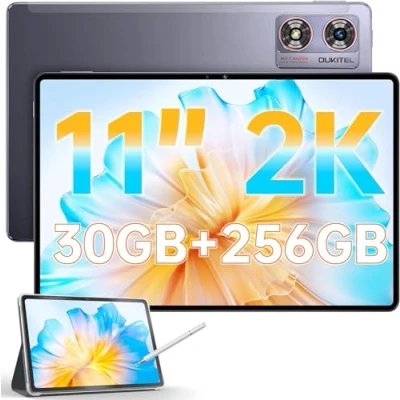 Afbeelding van Oukitel OT8 Tablet 11 inch 2K, Android 13 met pen, 30 (6 + 24) GB 256 gaming tablet, Octa Core Unisoc T606 4G LTE, 8800mAh, 8MP 13MP AI camera, Dual SIM/TÜV/GPS/Widevine L1
