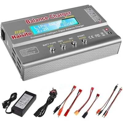 Afbeelding van Haisito Balance oplader 80W 6A Lipo voor LiPo/Li Ion/Life accu (1 6S), NiMH/NiCd 15S), RC Hobby LED W/AC Power Adapter zilver