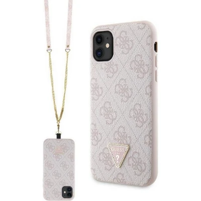 Afbeelding van Guess 4G Triangle Crossbody Back Case Geschikt voor Apple iPhone 11/XR (6.1&quot;) Roze