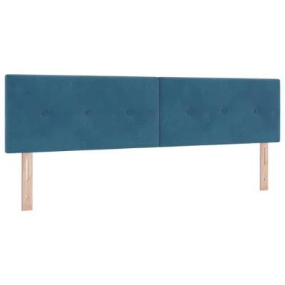 Afbeelding van vidaXL Hoofdbord Set van 2 Middernachtblauw Fluweel 90 x 40 7 cm