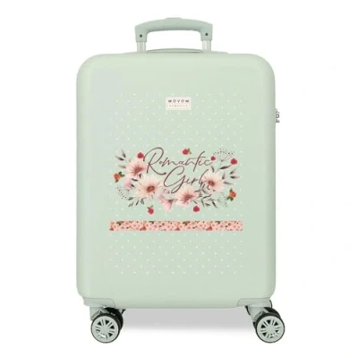Afbeelding van Movom Romantic Girl cabinekoffer, Groen, 38 x 55 20 cm, stijve ABS combinatiesluiting, zijkant, 34 l, 2 kg, 4 wielen, handbagage, Maleta, cabinekoffer