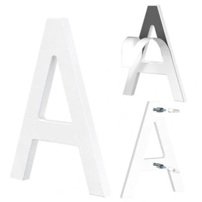 Afbeelding van Yafimea Huisnummer wit 15 cm, huisnummerplaat grote mdoer van ABS kunststof in 3D look, letter A