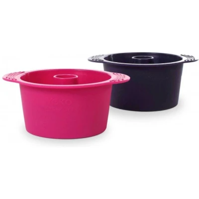 Afbeelding van Set van 4 mini siliconen vormpjes voor Angel Cake, 5,5 x 13cm, 250 ml, 40 +230 cakevorm met handgrepen cakevormen toast bakvorm broodvorm Broodbakvorm Bakbrood brood en cake anti aanbaklaag oven magnetron