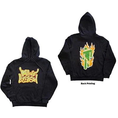 Afbeelding van Billie Eilish Airbrush Flames Blohsh Hoodie/trui 4XL Grijs