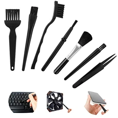 Afbeelding van antistatische ESD borstel, 7 stuks, nylon, computerreinigingsset, elektronica, toetsenbord, borstel met kunststof handvat, voor laptop, printplaat, moederborden,