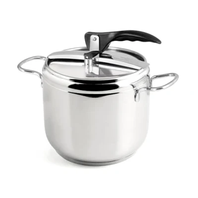 Afbeelding van INOXPRAN Snelkookpan, Roestvrij Staal, inhoud 7 liter, Keukengerei, Drievoudige Pan, Geschikt voor Alle Kooktoestellen inclusief Inductie, Snel Koken en Energiebesparing.