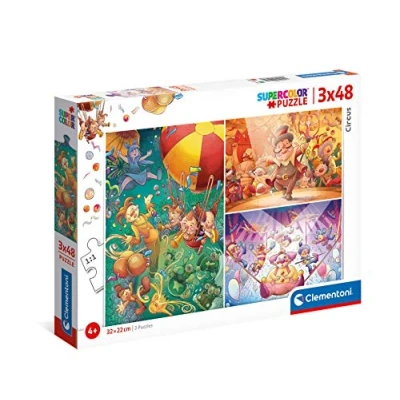 Afbeelding van CLEMENTONI PUZZEL 3 X 48 STUKJES CIRCUS