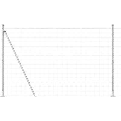 Afbeelding van vidaXL Euro Schutting met 7 Flenspalen 1,4x10 m Gegalvaniseerd Staal