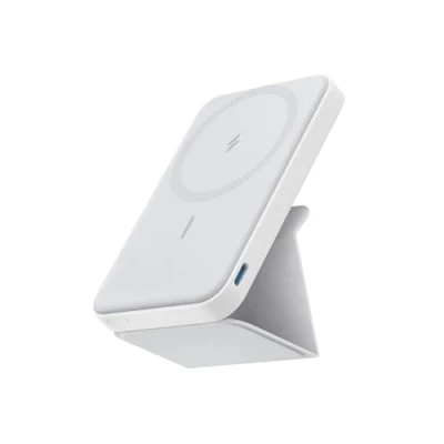 Afbeelding van Anker 622 Magnetic Battery (MagGo), opvouwbare magnetische draadloze draagbare oplader van 5000 mAh met USB C voor iPhone 14/13/12 serie (Wit)