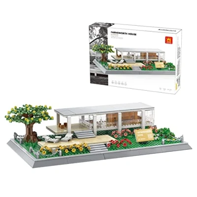 Afbeelding van Bouwbaar architectonisch model met bouwstenen. Farnsworth House