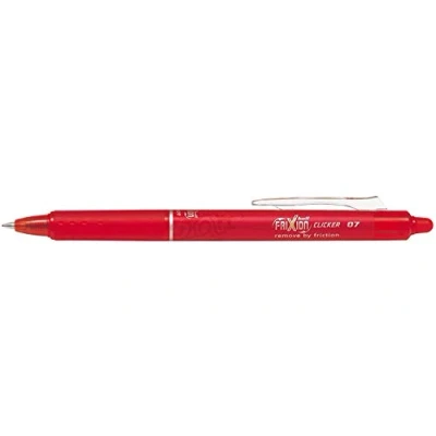 Afbeelding van Pilot Rode Frixion Clicker intrekbare fijne rollerball uitwisbare pennen pen 0,7 mm penpunt 0,35 lijn BLRT FR7 (Pack van 3)