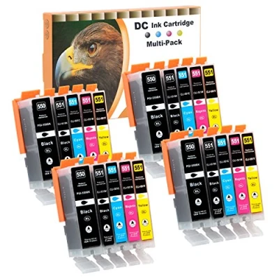 Afbeelding van D&amp;C 20 inktpatronen voor Canon PGI 550 CLI 551 Pixma ip7200 iP7250 iP8750 iX6850 MG5450 MG5550 MG5650 mg5655 MG6350 MG6450 MG6650 mg7100 0 MG7150 MG7550 MX725 MX925