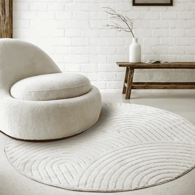 Afbeelding van ELLE DECORATION Design vloerkleed Panglao zachte effen kortpolige, hoog laag structuur, modern, woonkamer