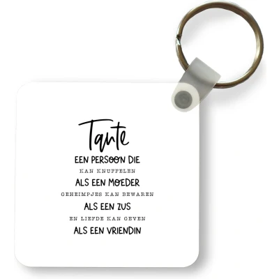 Afbeelding van Sleutelhanger Uitdeelcadeautjes Quotes Spreuken &#039;Tante&#039; Plastic