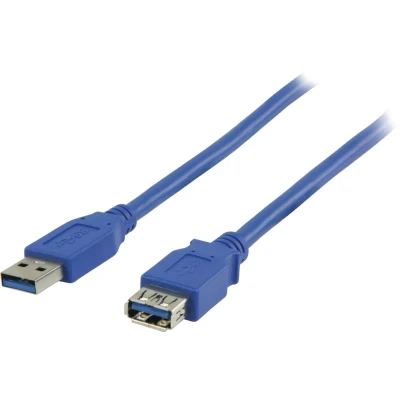 Afbeelding van Transmedia USB naar verlengkabel USB3.0 tot 0,9A / blauw 2 meter