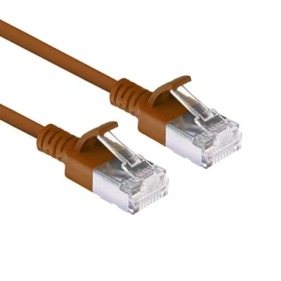 Afbeelding van ACT DC7205 LSZH U/FTP CAT6A Datacenter Slimline Patchkabel Snagless RJ45 Connectoren Bruin 5 meter