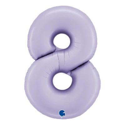 Afbeelding van Folieballon Satin cijfer 8 lila 100cm