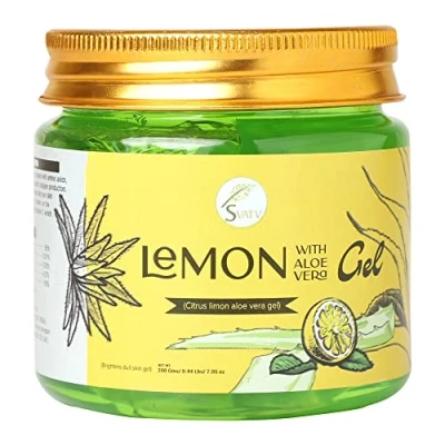 Afbeelding van SVATV Lemon Aloe Vera Gel Vermindert roodheid van de huid Verbetert huidskleur donkere vlekken Vult huidcellen aan Parabenen en sulfaatvrij 200 g 7,05 oz 0,44 pond