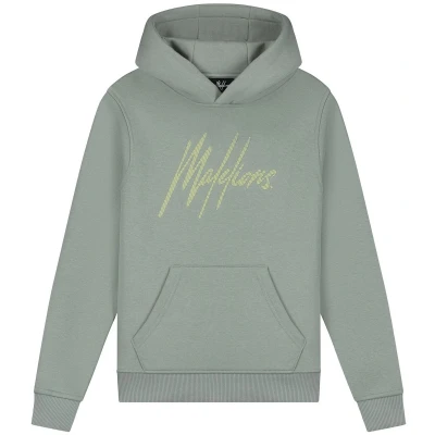 Afbeelding van Malelions Zomer hoodie jongens agave groen Signature gestreept