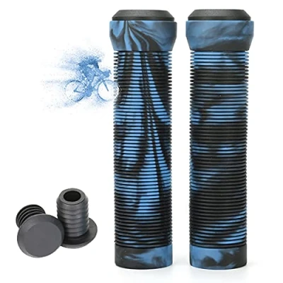Afbeelding van Bike Handlebar Grips, Non Slip Rubber Bicycle Handle Grip, 2Pcs Ergonomic Cycle Handlebar, Universal MTB Grips for Scooters/BMX/Road Mountain Bike/Cruiser/Tricycle, 22mm (Blue)