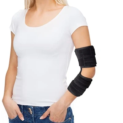 Afbeelding van Scurnhau Verstelbare elleboogsteun voor tendinitis, elleboogbrace cubitaal tunnelsyndroom, verwondingen, elleboogbreuken en artritis pijnverlichting, elleboogimmobilizer past zowel armen als unisex (S/M)