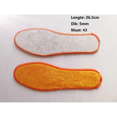 Afbeelding van Wool Zuivere Wollen Inlegzool maat 43 (lengte 26.5cm) Kleur: gouden dik 5mm