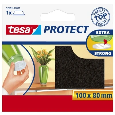 Afbeelding van Tesa Protect Viltglijders, rechthoekig, 100 mm: 80 mm, bruin, 1 stuk