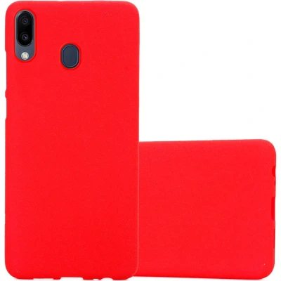 Afbeelding van Cadorabo Hoesje geschikt voor Samsung Galaxy M20 in FROST ROOD Beschermhoes gemaakt van flexibel TPU silicone Case Cover
