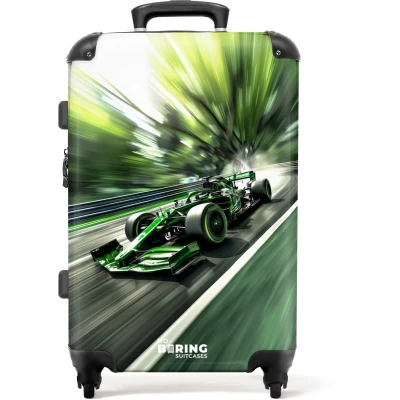 Afbeelding van NoBoringSuitcases.com® Kinderkoffer groot Kindertrolley koffer Racewagen Snelheid Rolkoffer lichtgewicht Reiskoffer met 4 wielen Grote trolley XL 20 kg bagage