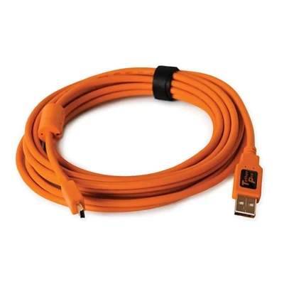 Afbeelding van Tether Tools TetherPro USB 2.0 A/MiniB 5 Pin 4,6m oranje
