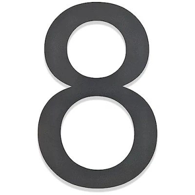 Afbeelding van Hopelit Huisnummer, huisnummer antraciet RAL 7016 antracietgrijs fijne structuur gepoedercoat, roestvrij staal, huisnummers hoogte 20 cm lettertype Arial cijfer 8
