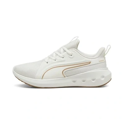 Afbeelding van Puma Softride Carson Hardloopschoenen neutraal, Dames, Maat: 44, Warm white/gold Textiel/ synthetisch