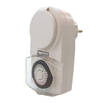 Afbeelding van UNITEC dagtimer, mechanisch, voor buitengebruik IP44, analoog, wit, intervallen van 30 minuten instelbaar, mini