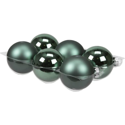 Afbeelding van Othmar Decorations Kerstballen 6 stuks emerald groen 8 cm