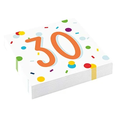 Afbeelding van Amscan Servetten 30 Jaar Confetti 33 X Cm 20 Stuks