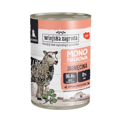 Afbeelding van Wiejska Zagroda Dog 12 x 400 g Puppy Lam