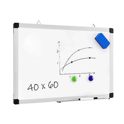 Afbeelding van ACAZA magnetisch Whiteboard 40 x 60cm, Planbord, Schoolbord inclusief uitwisbare stift, wisser en afleggoot