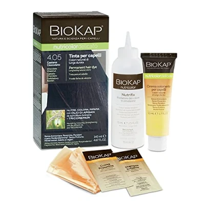 Afbeelding van BIOKAP Nutricolor Delicato, haarverf zonder ammoniak, maakt het haar zacht en glanzend, natuurlijke kleuren, 140 ml (4,05 chocolade)