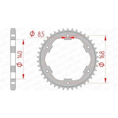 Afbeelding van AFAM Tandwiel Achterzijde Staal 42T 525 8.5MM