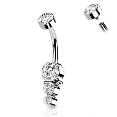 Afbeelding van Piercing Triple CZ Round Cluster Dropdown