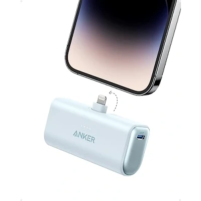 Afbeelding van Anker 621 powerbank met geïntegreerde Lightning stekker, 5.000 mAh, MFi gecertificeerde 12 W externe mobiele telefoonbatterij, compatibel iPhone 14/14 Pro/14 Plus/14 Pro Max, 13 en serie