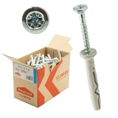 Afbeelding van Nagelplug, nylon, slagplug, voorgemonteerd, verzonken kop, pluggen, 10 x 220 50 stuks
