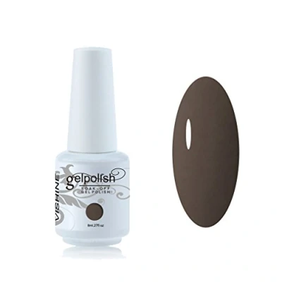 Afbeelding van Vishine Soak Off nagellak 8ml, semi permanent, UV, LED, nail art, manicure, basislak, grijsbruin #1541