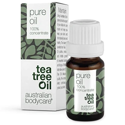 Afbeelding van Australian Bodycare Pure Tea Tree Olie 10 ml 100% puur natuurlijke uit Australië tegen huidproblemen Houdt de goede flora op huid in balans Effectief bij jeugdpuistjes en pukkeltjes